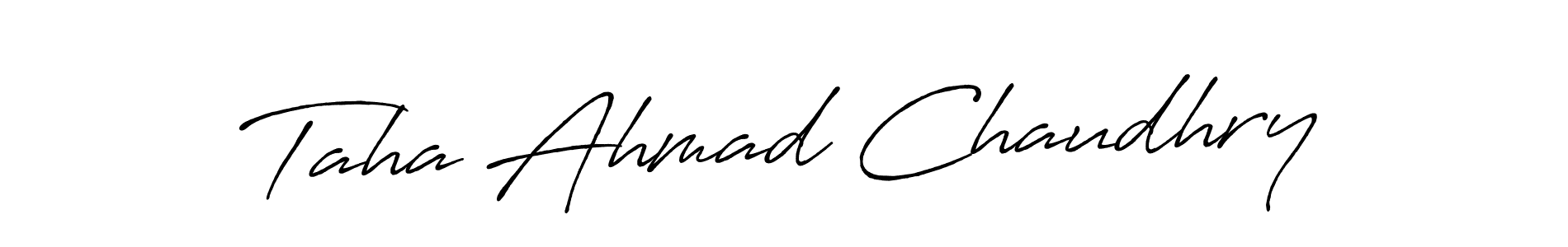 Make a beautiful signature design for name Taha Ahmad Chaudhry. Use this online signature maker to create a handwritten signature for free. Taha Ahmad Chaudhry signature style 7 images and pictures png