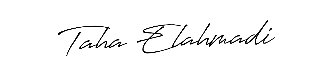 You should practise on your own different ways (Antro_Vectra_Bolder) to write your name (Taha Elahmadi) in signature. don't let someone else do it for you. Taha Elahmadi signature style 7 images and pictures png
