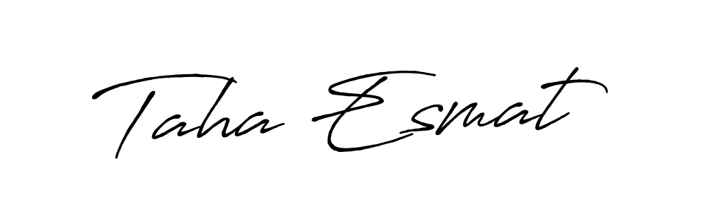 Taha Esmat stylish signature style. Best Handwritten Sign (Antro_Vectra_Bolder) for my name. Handwritten Signature Collection Ideas for my name Taha Esmat. Taha Esmat signature style 7 images and pictures png