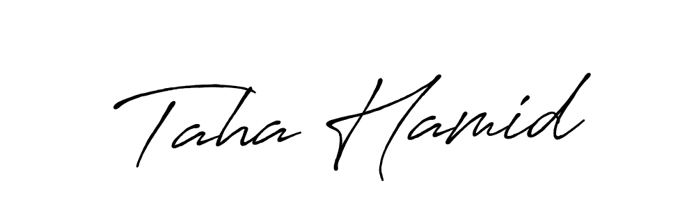 Also You can easily find your signature by using the search form. We will create Taha Hamid name handwritten signature images for you free of cost using Antro_Vectra_Bolder sign style. Taha Hamid signature style 7 images and pictures png