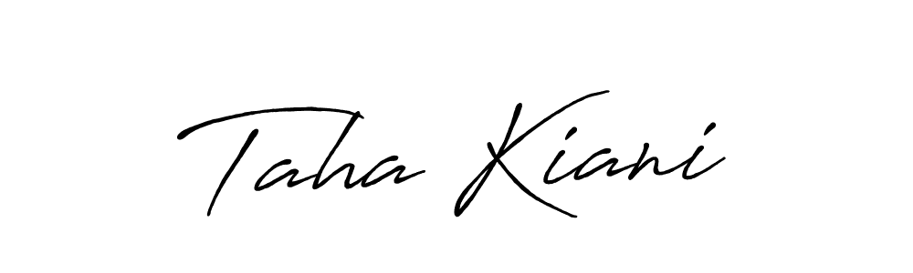 Taha Kiani stylish signature style. Best Handwritten Sign (Antro_Vectra_Bolder) for my name. Handwritten Signature Collection Ideas for my name Taha Kiani. Taha Kiani signature style 7 images and pictures png