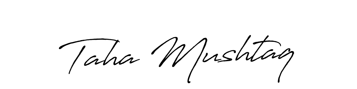 Also we have Taha Mushtaq name is the best signature style. Create professional handwritten signature collection using Antro_Vectra_Bolder autograph style. Taha Mushtaq signature style 7 images and pictures png