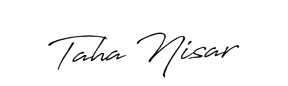 How to Draw Taha Nisar signature style? Antro_Vectra_Bolder is a latest design signature styles for name Taha Nisar. Taha Nisar signature style 7 images and pictures png