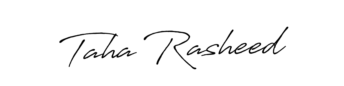 if you are searching for the best signature style for your name Taha Rasheed. so please give up your signature search. here we have designed multiple signature styles  using Antro_Vectra_Bolder. Taha Rasheed signature style 7 images and pictures png