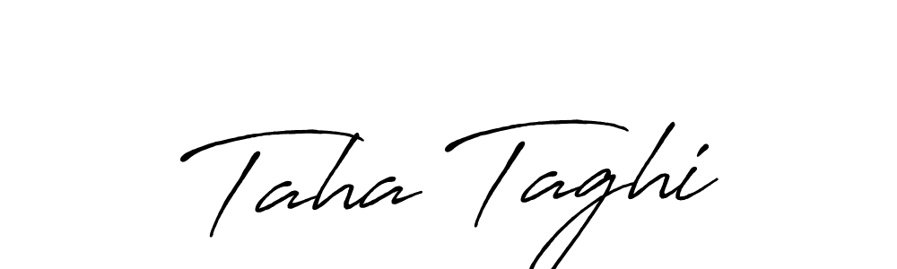 It looks lik you need a new signature style for name Taha Taghi. Design unique handwritten (Antro_Vectra_Bolder) signature with our free signature maker in just a few clicks. Taha Taghi signature style 7 images and pictures png