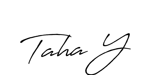 Also You can easily find your signature by using the search form. We will create Taha Y name handwritten signature images for you free of cost using Antro_Vectra_Bolder sign style. Taha Y signature style 7 images and pictures png
