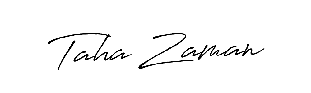 Design your own signature with our free online signature maker. With this signature software, you can create a handwritten (Antro_Vectra_Bolder) signature for name Taha Zaman. Taha Zaman signature style 7 images and pictures png