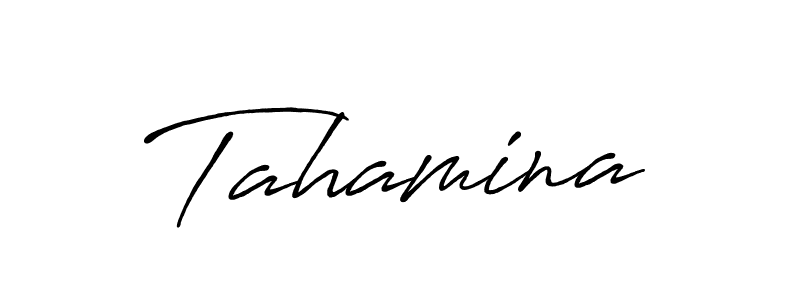 Make a beautiful signature design for name Tahamina. With this signature (Antro_Vectra_Bolder) style, you can create a handwritten signature for free. Tahamina signature style 7 images and pictures png