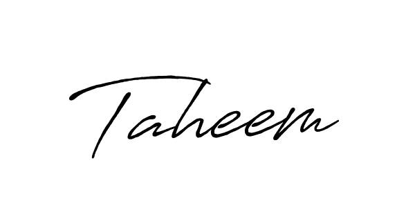 Use a signature maker to create a handwritten signature online. With this signature software, you can design (Antro_Vectra_Bolder) your own signature for name Taheem. Taheem signature style 7 images and pictures png