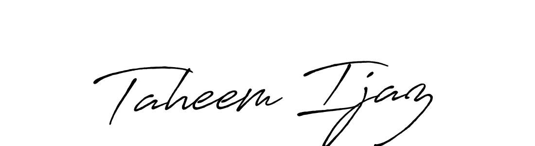 Similarly Antro_Vectra_Bolder is the best handwritten signature design. Signature creator online .You can use it as an online autograph creator for name Taheem Ijaz. Taheem Ijaz signature style 7 images and pictures png