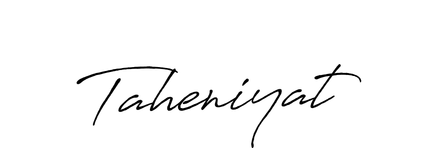 Design your own signature with our free online signature maker. With this signature software, you can create a handwritten (Antro_Vectra_Bolder) signature for name Taheniyat. Taheniyat signature style 7 images and pictures png