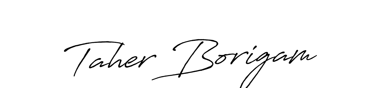 How to make Taher Borigam signature? Antro_Vectra_Bolder is a professional autograph style. Create handwritten signature for Taher Borigam name. Taher Borigam signature style 7 images and pictures png