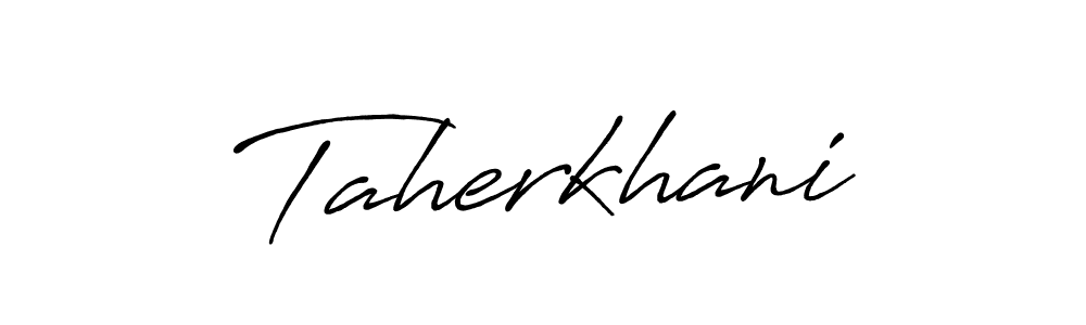 Design your own signature with our free online signature maker. With this signature software, you can create a handwritten (Antro_Vectra_Bolder) signature for name Taherkhani. Taherkhani signature style 7 images and pictures png
