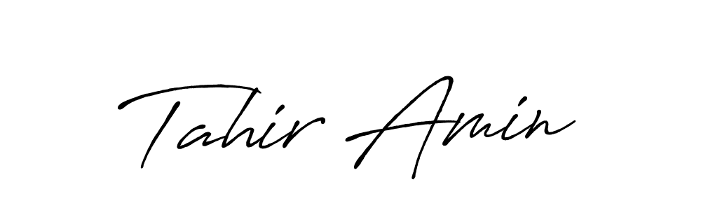 How to make Tahir Amin name signature. Use Antro_Vectra_Bolder style for creating short signs online. This is the latest handwritten sign. Tahir Amin signature style 7 images and pictures png