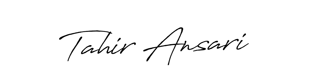 Create a beautiful signature design for name Tahir Ansari. With this signature (Antro_Vectra_Bolder) fonts, you can make a handwritten signature for free. Tahir Ansari signature style 7 images and pictures png
