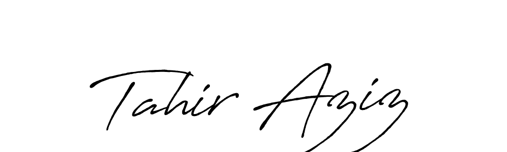 Tahir Aziz stylish signature style. Best Handwritten Sign (Antro_Vectra_Bolder) for my name. Handwritten Signature Collection Ideas for my name Tahir Aziz. Tahir Aziz signature style 7 images and pictures png