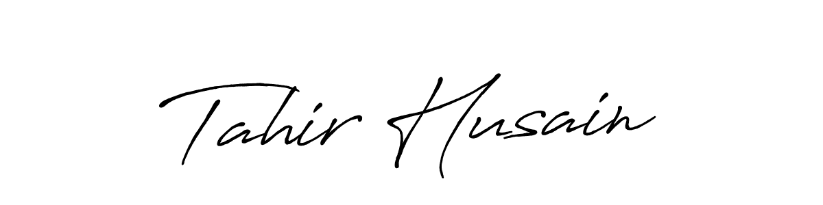 Use a signature maker to create a handwritten signature online. With this signature software, you can design (Antro_Vectra_Bolder) your own signature for name Tahir Husain. Tahir Husain signature style 7 images and pictures png