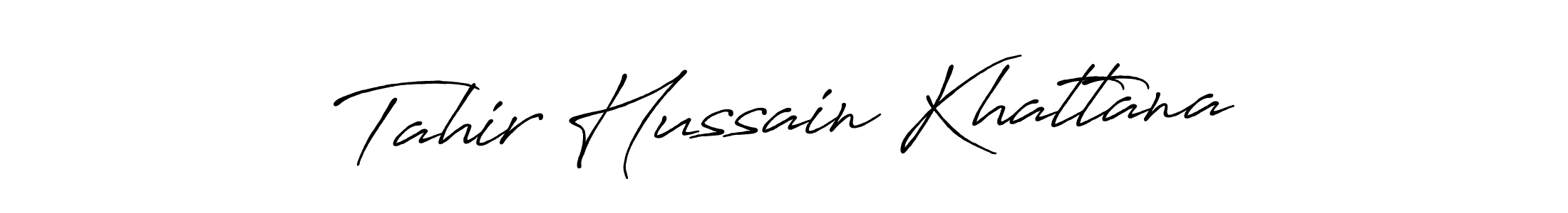 Create a beautiful signature design for name Tahir Hussain Khattana. With this signature (Antro_Vectra_Bolder) fonts, you can make a handwritten signature for free. Tahir Hussain Khattana signature style 7 images and pictures png