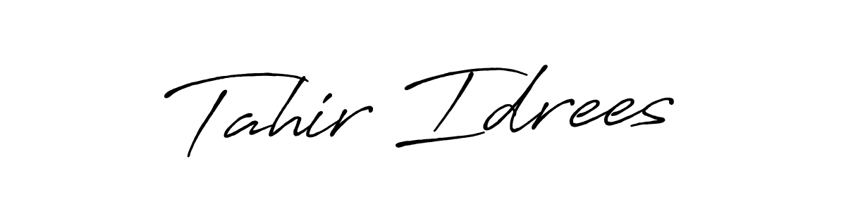 The best way (Antro_Vectra_Bolder) to make a short signature is to pick only two or three words in your name. The name Tahir Idrees include a total of six letters. For converting this name. Tahir Idrees signature style 7 images and pictures png