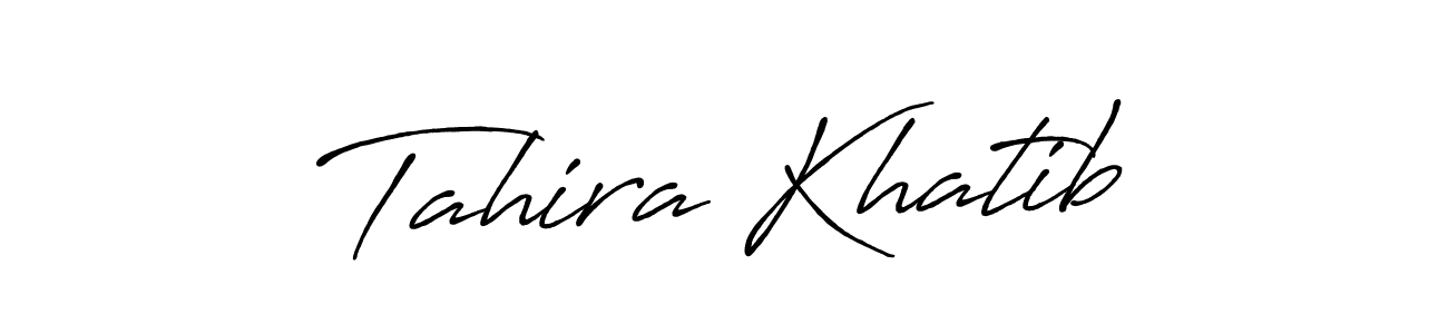Use a signature maker to create a handwritten signature online. With this signature software, you can design (Antro_Vectra_Bolder) your own signature for name Tahira Khatib. Tahira Khatib signature style 7 images and pictures png