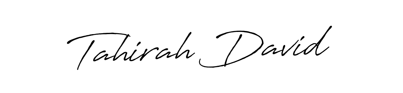 if you are searching for the best signature style for your name Tahirah David. so please give up your signature search. here we have designed multiple signature styles  using Antro_Vectra_Bolder. Tahirah David signature style 7 images and pictures png