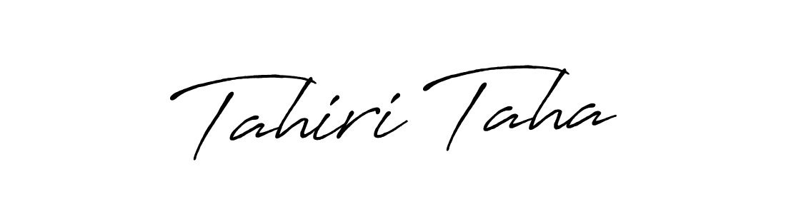 How to make Tahiri Taha signature? Antro_Vectra_Bolder is a professional autograph style. Create handwritten signature for Tahiri Taha name. Tahiri Taha signature style 7 images and pictures png
