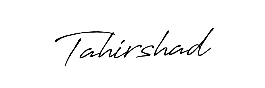 Use a signature maker to create a handwritten signature online. With this signature software, you can design (Antro_Vectra_Bolder) your own signature for name Tahirshad. Tahirshad signature style 7 images and pictures png