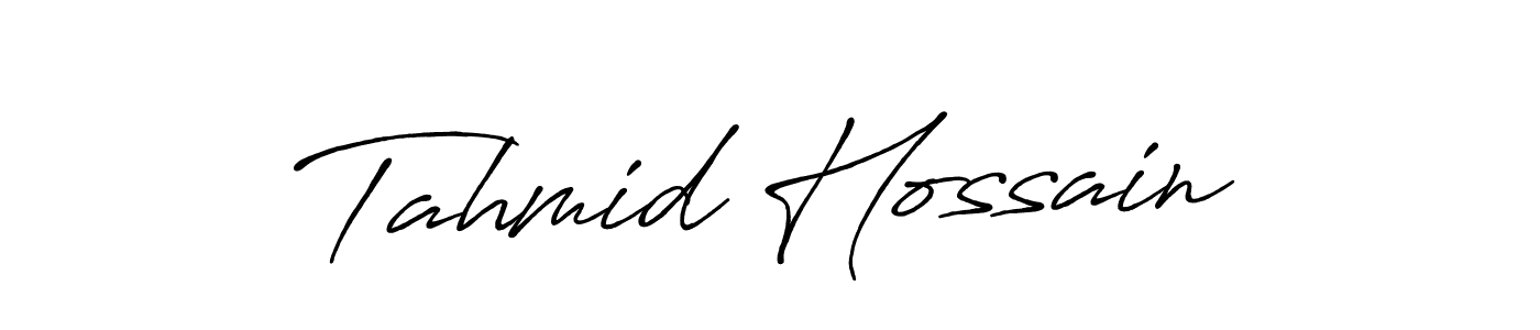 How to make Tahmid Hossain name signature. Use Antro_Vectra_Bolder style for creating short signs online. This is the latest handwritten sign. Tahmid Hossain signature style 7 images and pictures png