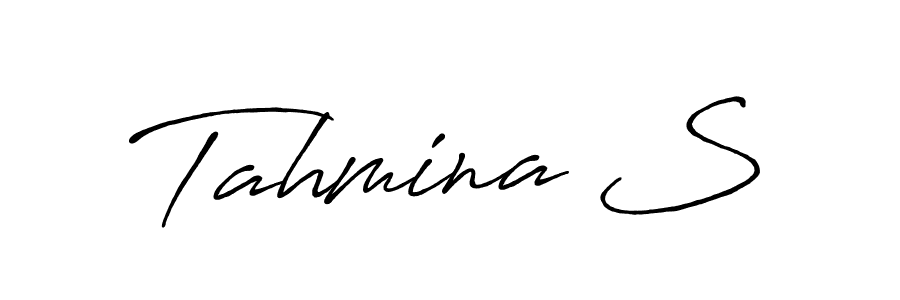 if you are searching for the best signature style for your name Tahmina S. so please give up your signature search. here we have designed multiple signature styles  using Antro_Vectra_Bolder. Tahmina S signature style 7 images and pictures png