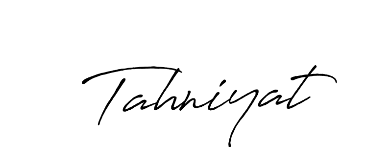 Create a beautiful signature design for name Tahniyat. With this signature (Antro_Vectra_Bolder) fonts, you can make a handwritten signature for free. Tahniyat signature style 7 images and pictures png
