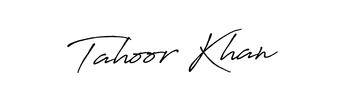 How to make Tahoor Khan name signature. Use Antro_Vectra_Bolder style for creating short signs online. This is the latest handwritten sign. Tahoor Khan signature style 7 images and pictures png