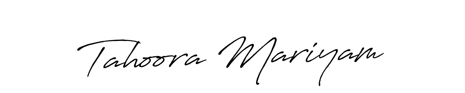 Antro_Vectra_Bolder is a professional signature style that is perfect for those who want to add a touch of class to their signature. It is also a great choice for those who want to make their signature more unique. Get Tahoora Mariyam name to fancy signature for free. Tahoora Mariyam signature style 7 images and pictures png
