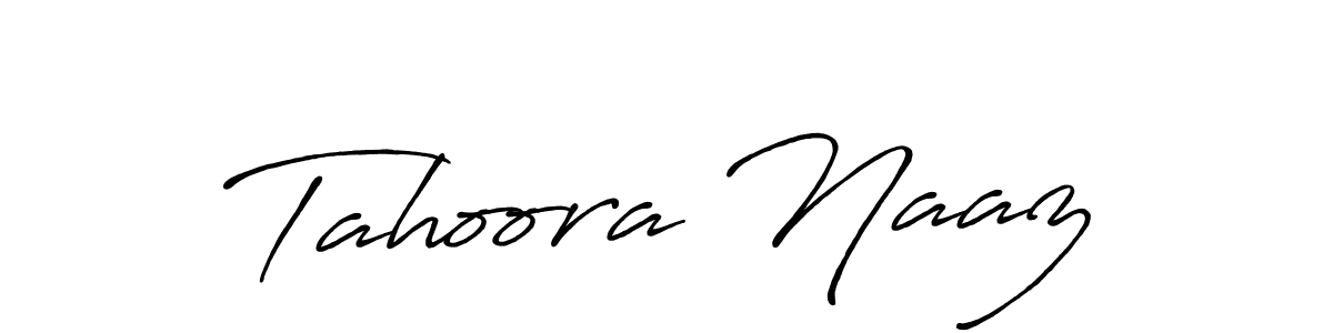 How to make Tahoora Naaz name signature. Use Antro_Vectra_Bolder style for creating short signs online. This is the latest handwritten sign. Tahoora Naaz signature style 7 images and pictures png