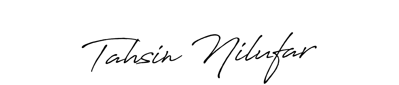 How to make Tahsin Nilufar name signature. Use Antro_Vectra_Bolder style for creating short signs online. This is the latest handwritten sign. Tahsin Nilufar signature style 7 images and pictures png