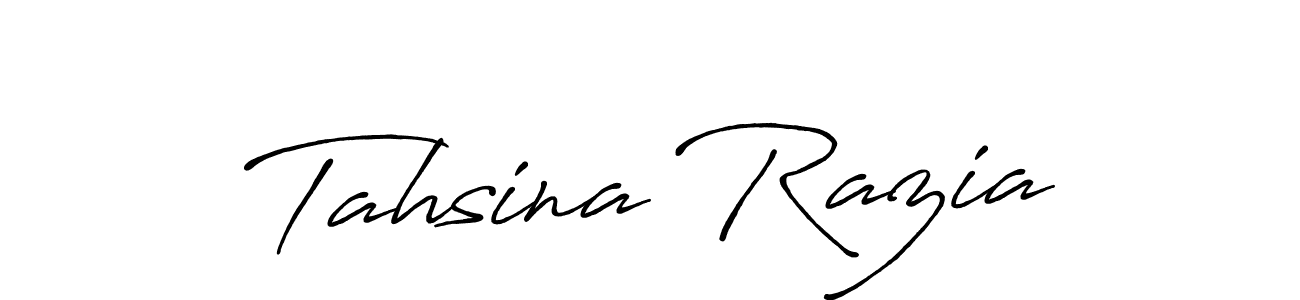 Use a signature maker to create a handwritten signature online. With this signature software, you can design (Antro_Vectra_Bolder) your own signature for name Tahsina Razia. Tahsina Razia signature style 7 images and pictures png
