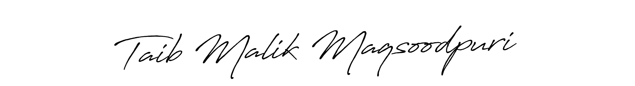 How to make Taib Malik Maqsoodpuri name signature. Use Antro_Vectra_Bolder style for creating short signs online. This is the latest handwritten sign. Taib Malik Maqsoodpuri signature style 7 images and pictures png