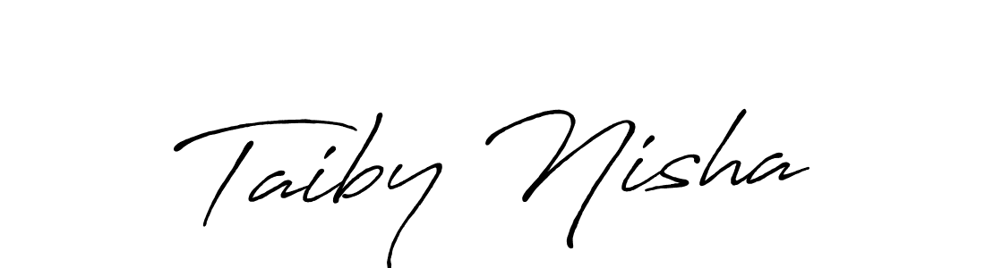 Once you've used our free online signature maker to create your best signature Antro_Vectra_Bolder style, it's time to enjoy all of the benefits that Taiby Nisha name signing documents. Taiby Nisha signature style 7 images and pictures png