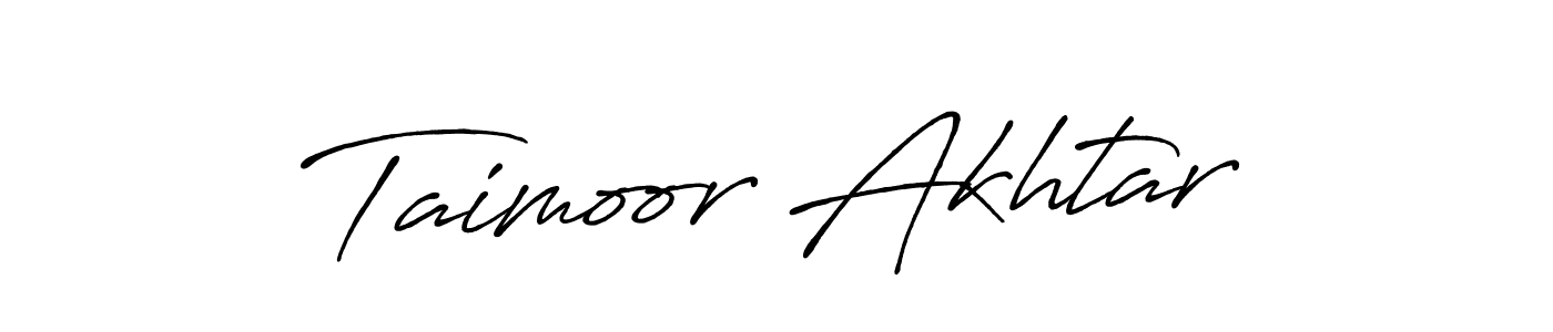 Taimoor Akhtar stylish signature style. Best Handwritten Sign (Antro_Vectra_Bolder) for my name. Handwritten Signature Collection Ideas for my name Taimoor Akhtar. Taimoor Akhtar signature style 7 images and pictures png