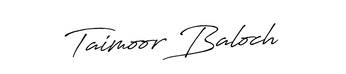 Create a beautiful signature design for name Taimoor Baloch. With this signature (Antro_Vectra_Bolder) fonts, you can make a handwritten signature for free. Taimoor Baloch signature style 7 images and pictures png