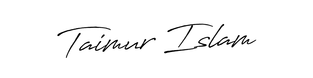Create a beautiful signature design for name Taimur Islam. With this signature (Antro_Vectra_Bolder) fonts, you can make a handwritten signature for free. Taimur Islam signature style 7 images and pictures png