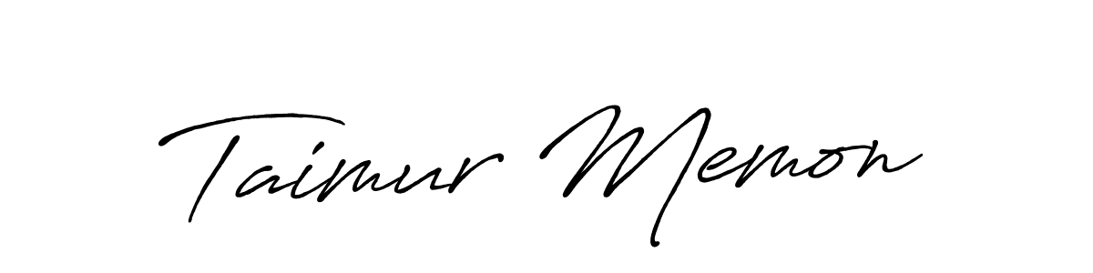 It looks lik you need a new signature style for name Taimur Memon. Design unique handwritten (Antro_Vectra_Bolder) signature with our free signature maker in just a few clicks. Taimur Memon signature style 7 images and pictures png