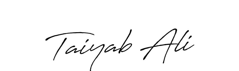 Create a beautiful signature design for name Taiyab Ali. With this signature (Antro_Vectra_Bolder) fonts, you can make a handwritten signature for free. Taiyab Ali signature style 7 images and pictures png