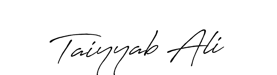 How to make Taiyyab Ali signature? Antro_Vectra_Bolder is a professional autograph style. Create handwritten signature for Taiyyab Ali name. Taiyyab Ali signature style 7 images and pictures png