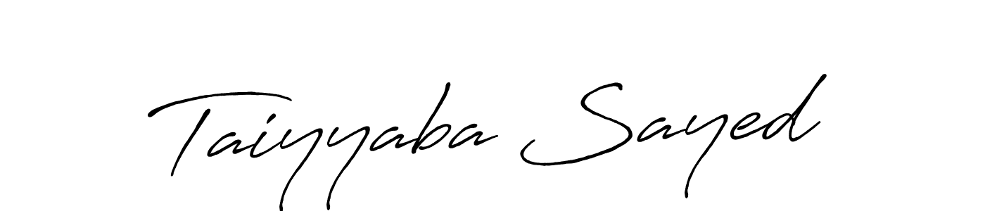 Use a signature maker to create a handwritten signature online. With this signature software, you can design (Antro_Vectra_Bolder) your own signature for name Taiyyaba Sayed. Taiyyaba Sayed signature style 7 images and pictures png