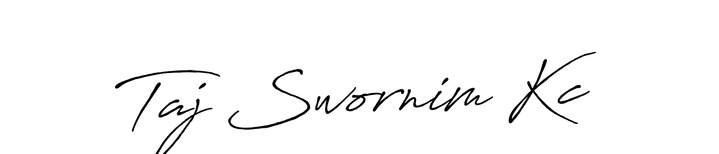 Create a beautiful signature design for name Taj Swornim Kc. With this signature (Antro_Vectra_Bolder) fonts, you can make a handwritten signature for free. Taj Swornim Kc signature style 7 images and pictures png