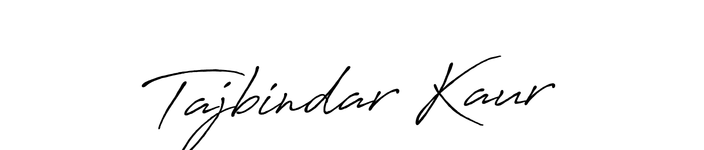 Create a beautiful signature design for name Tajbindar Kaur. With this signature (Antro_Vectra_Bolder) fonts, you can make a handwritten signature for free. Tajbindar Kaur signature style 7 images and pictures png