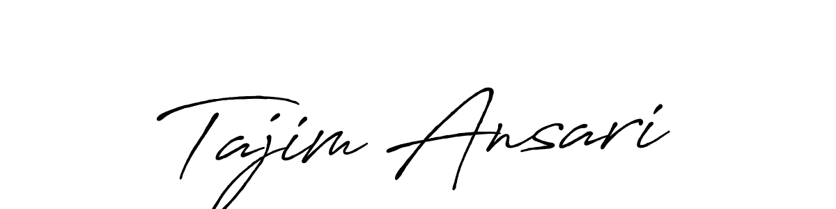 Tajim Ansari stylish signature style. Best Handwritten Sign (Antro_Vectra_Bolder) for my name. Handwritten Signature Collection Ideas for my name Tajim Ansari. Tajim Ansari signature style 7 images and pictures png