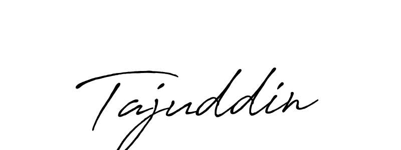 Make a beautiful signature design for name Tajuddin. With this signature (Antro_Vectra_Bolder) style, you can create a handwritten signature for free. Tajuddin signature style 7 images and pictures png