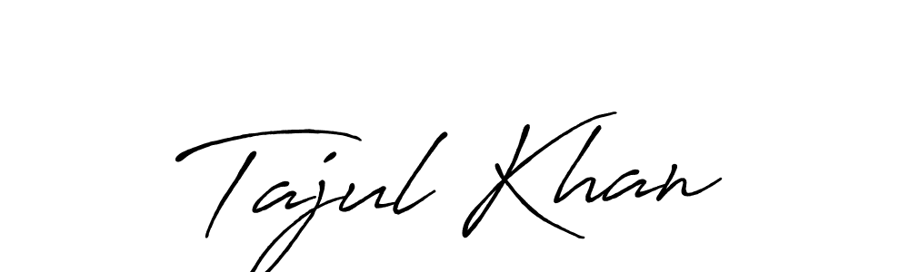 Create a beautiful signature design for name Tajul Khan. With this signature (Antro_Vectra_Bolder) fonts, you can make a handwritten signature for free. Tajul Khan signature style 7 images and pictures png