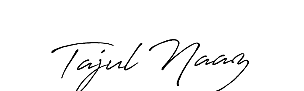 Similarly Antro_Vectra_Bolder is the best handwritten signature design. Signature creator online .You can use it as an online autograph creator for name Tajul Naaz. Tajul Naaz signature style 7 images and pictures png